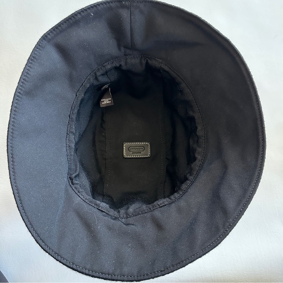 Coach Women’s Leather Trim Wool Fedora in Black S main image 4